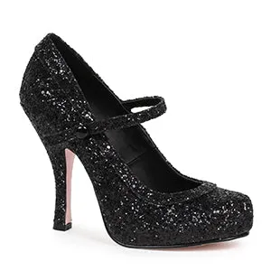 423-CANDY 4" Glitter Mary Jane With 1Concealed Platform.