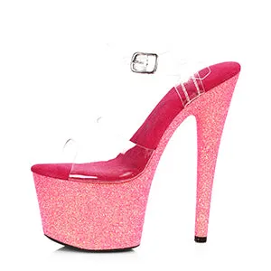 709-VANESSA 7" Stiletto W/Giltter Platform Sandal.