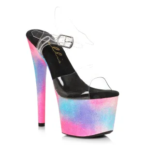 709-VANESSA 7" Stiletto W/Giltter Platform Sandal.