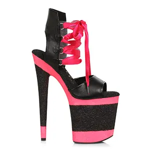 850-VIVIEN 8" Stiletto With Stripe Glitter Platform