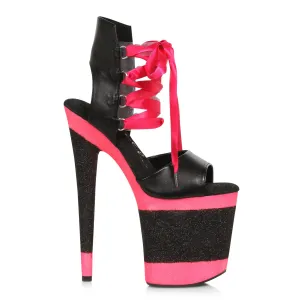 850-VIVIEN 8" Stiletto With Stripe Glitter Platform