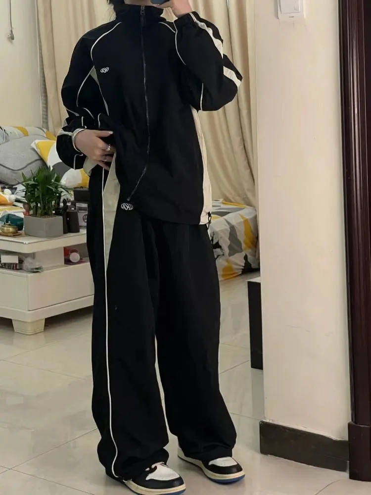 Baggy Y2k schwarze weiße Tasche für Frauen