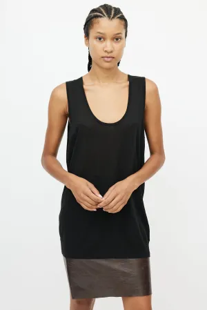 Black Metallic Knit Tank