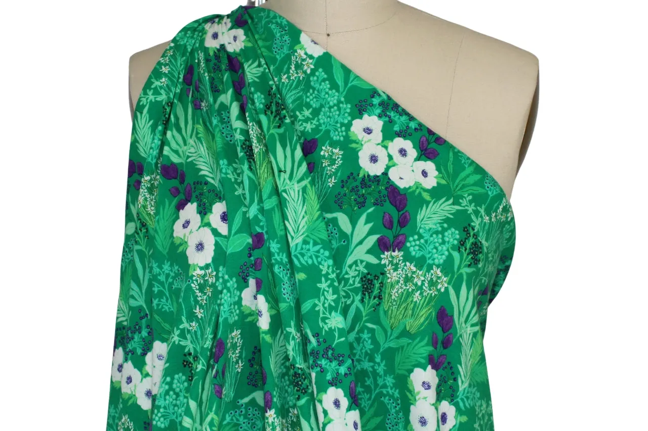 Garden Club Extra Wide Rayon Jersey - Purple/Yellow/Greens