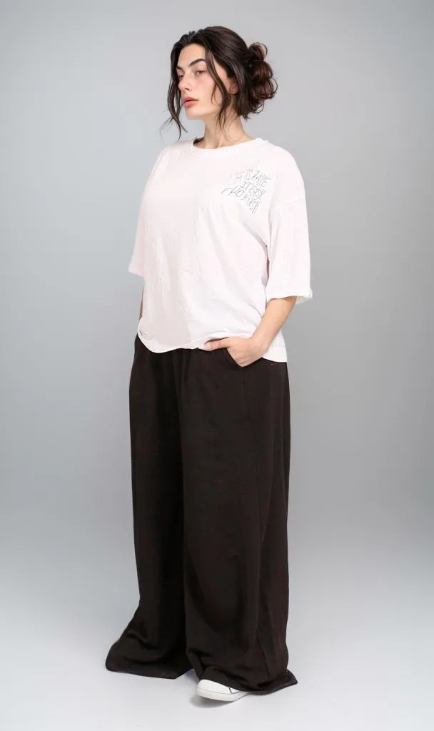 R206579 - Graphic Printed Oversized T-Shirt - White