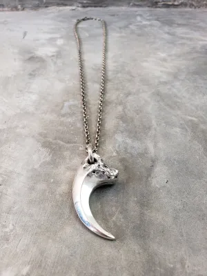 Sterling Silver Raptor Claw Necklace with Black Diamonds